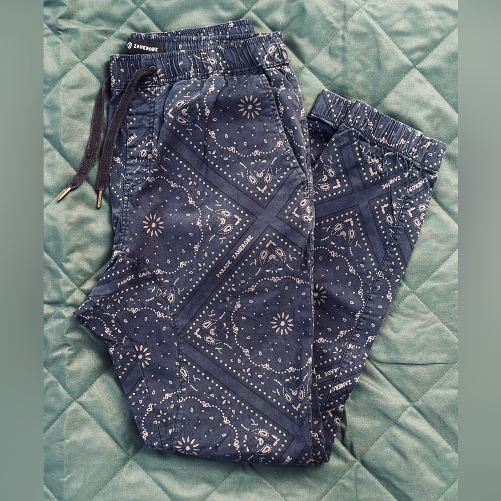 Zanerobe Navy Bandana Print Joggers